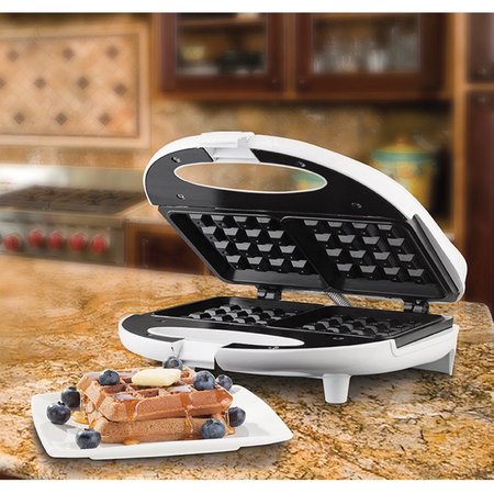 Brentwood Appliances Nonstick Dual Waffle Maker (White) TS-242